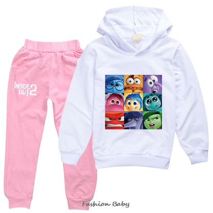 Inside Out2 Kids Hooded Clothes Baby Boys Tracksuit