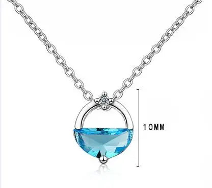 1CT D Color Real Moissanite Spring Water Round Pendant Necklace For Women Lab Diamond S925 Sterling Silver Fine Jewelry Gift