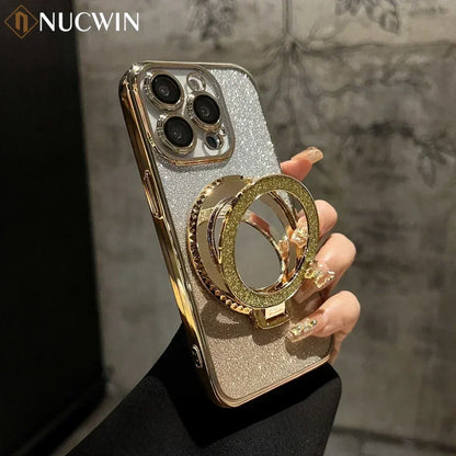 Luxury Glitter Mirror Stand Case for iPhone