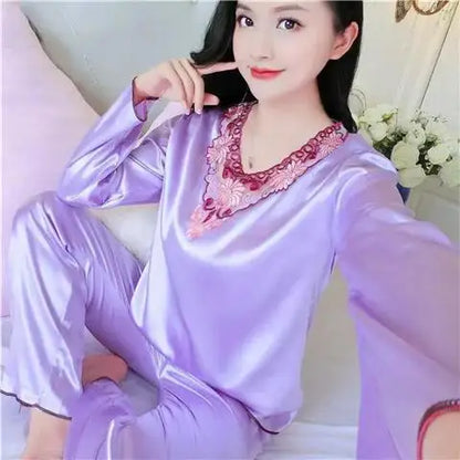 Ice Silk Sleepwear Pajama Sets