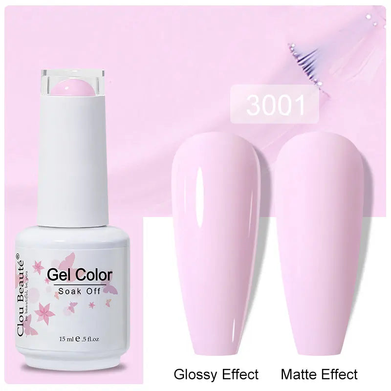 Clou Beaute Gel Nail Polish Pretty Color Salon Professional Sugar Nails Art Gels Varnish Soak Off UV LED 15ml Gel Polish Lacquer