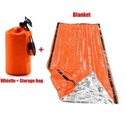 2 Person Emergency Shelter Bivy Survival Tent Kit Mylar Tube Tent Sleeping Bag Waterproof Outdoor SOS Thermal Blanket Reusable