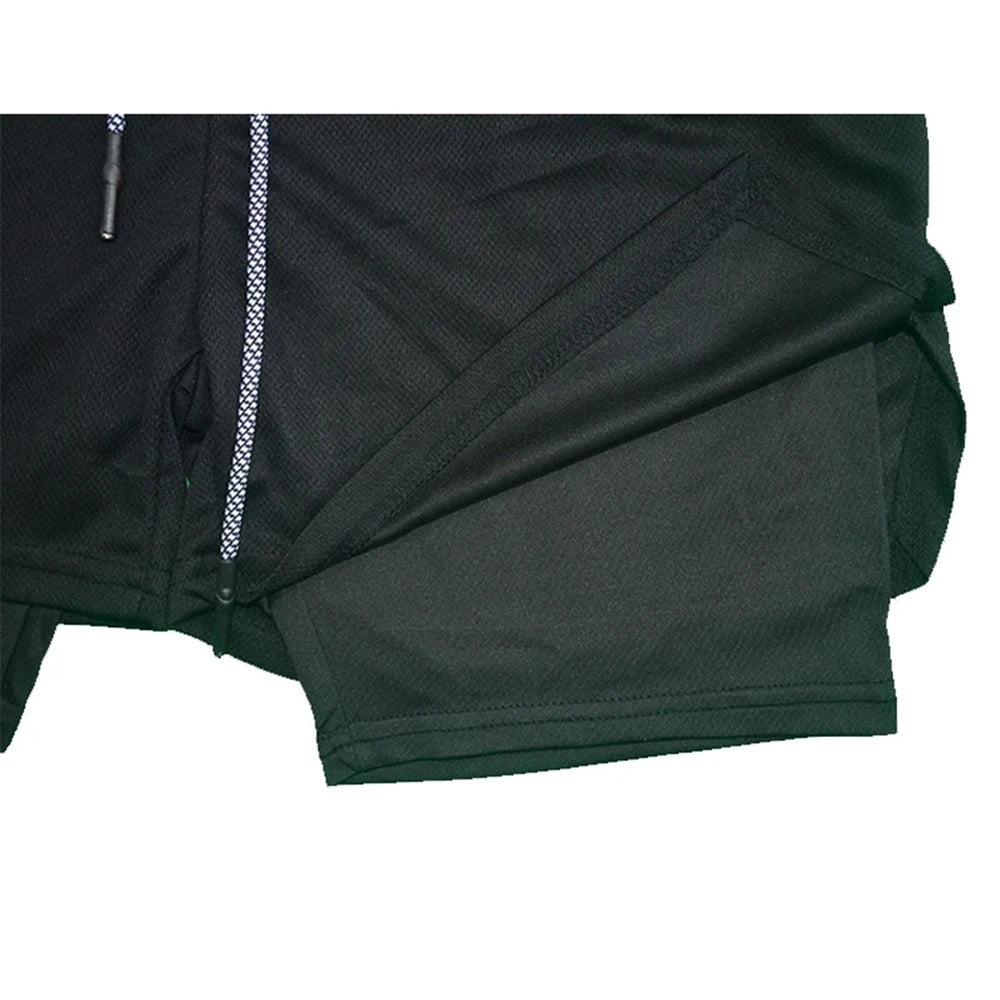 2 in 1 Compression Shorts for Men Gym Workout Running Shorts with Phone Pockets Athletic Quick Dry Activewear