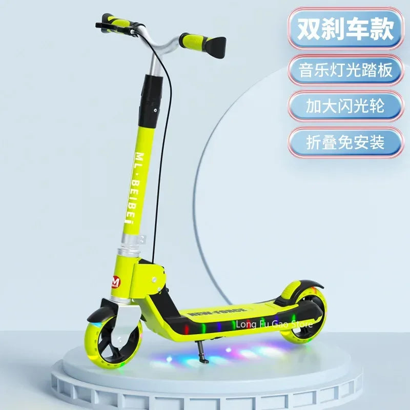 Scooter for children aged 6-10 to 12, adult boys and girls, two wheeled folding pedal sliding roller coaster