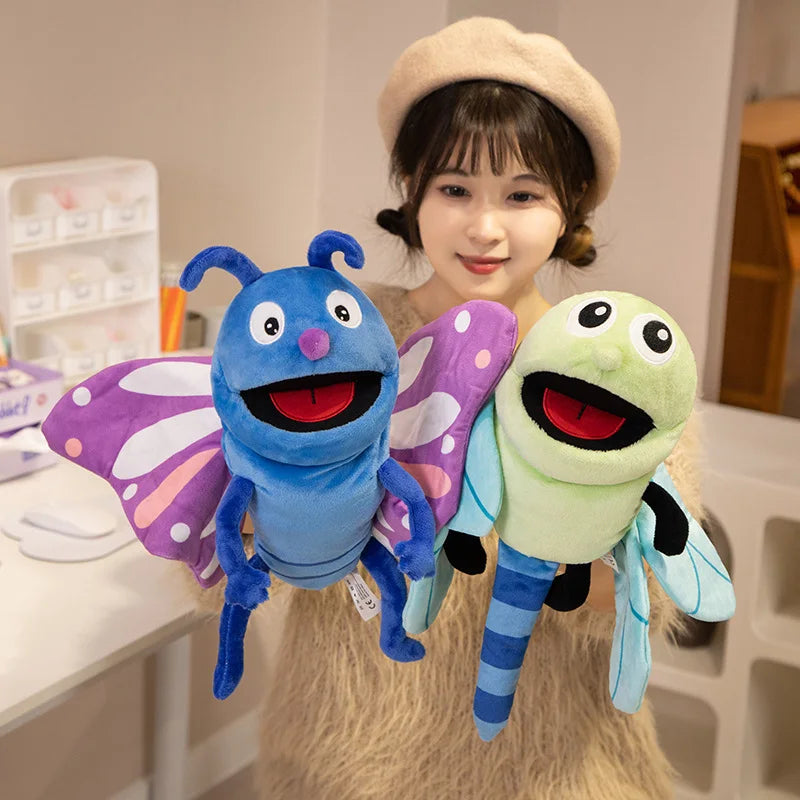 Hand Puppets Kids Toys Plush Insects Animal Caterpillar Ladybug Hand Puppets Doll Family Storytelling Role-playing Finger Toys