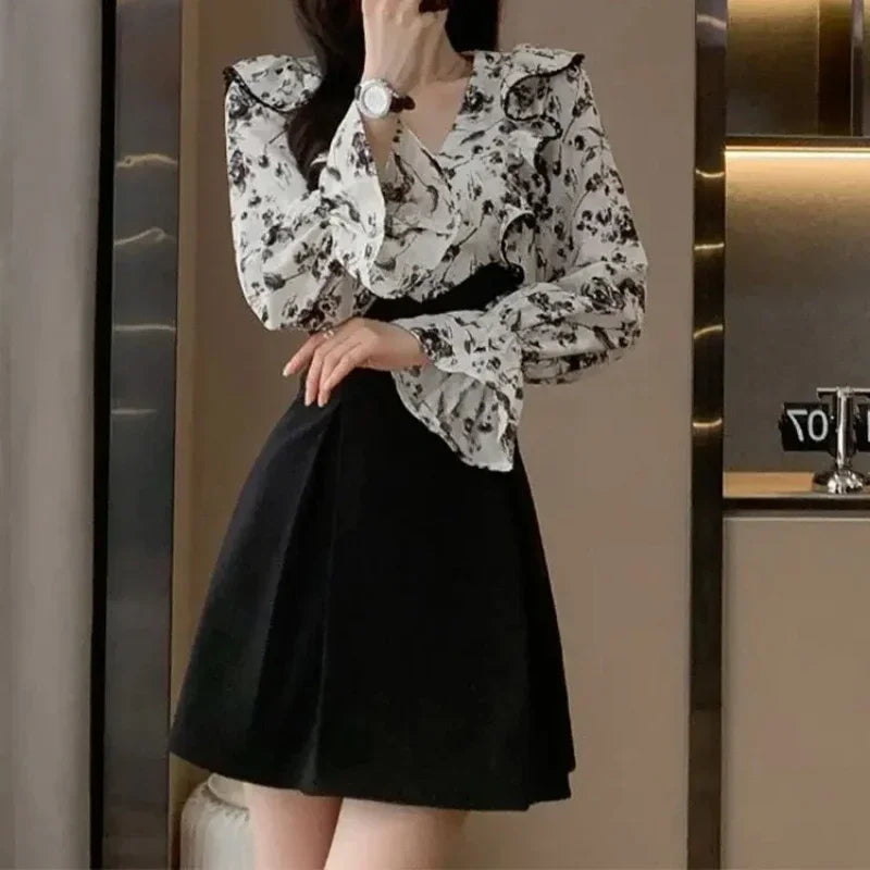 New In Woman Long Sleeve Dress Spring Autumn Dresses for Women Floral Curvy Fashion Summer 2025 Full Korean Style Loose Clothes