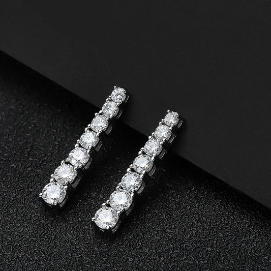 Moissanite Pendent Earrings with GRA