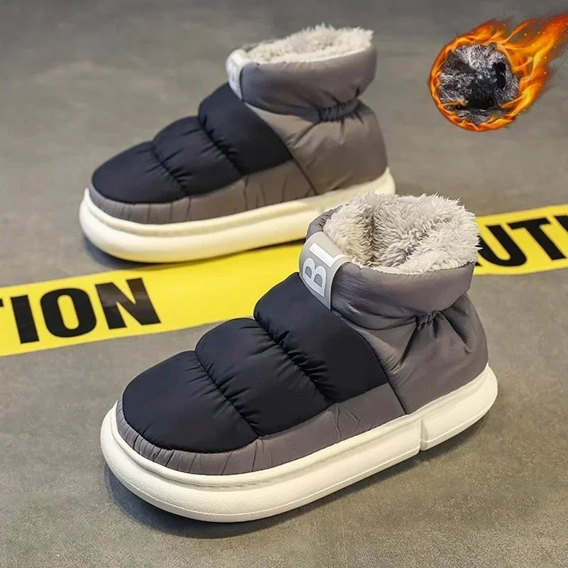 Winter Snow Boots Men Women 2025 New Lovers Plush Thick Comfortable Cotton Shoes Waterproof Anti Slip Outdoor Casual Shoes Flats