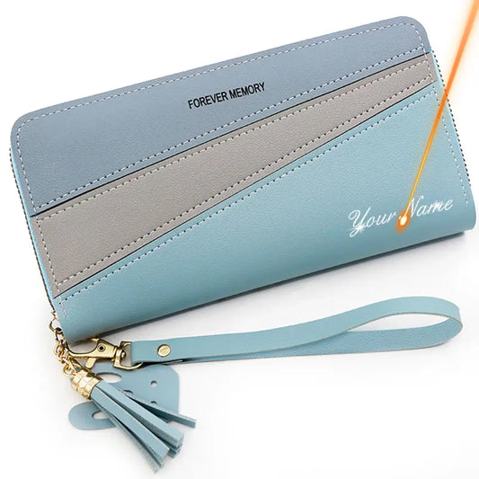 2024 New Long Women Wallets Cute Fashion Multifunctional Clutch Name Engraving Female Wallet Card Holder Luxury Women's Purses