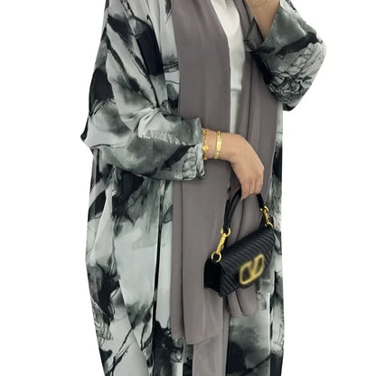 Ramadan Moroccan Islamic Middle Eastern Robe in Stock Women's Luxury Fashion Dubai Large Print Cardigan Arab Dubai Robe