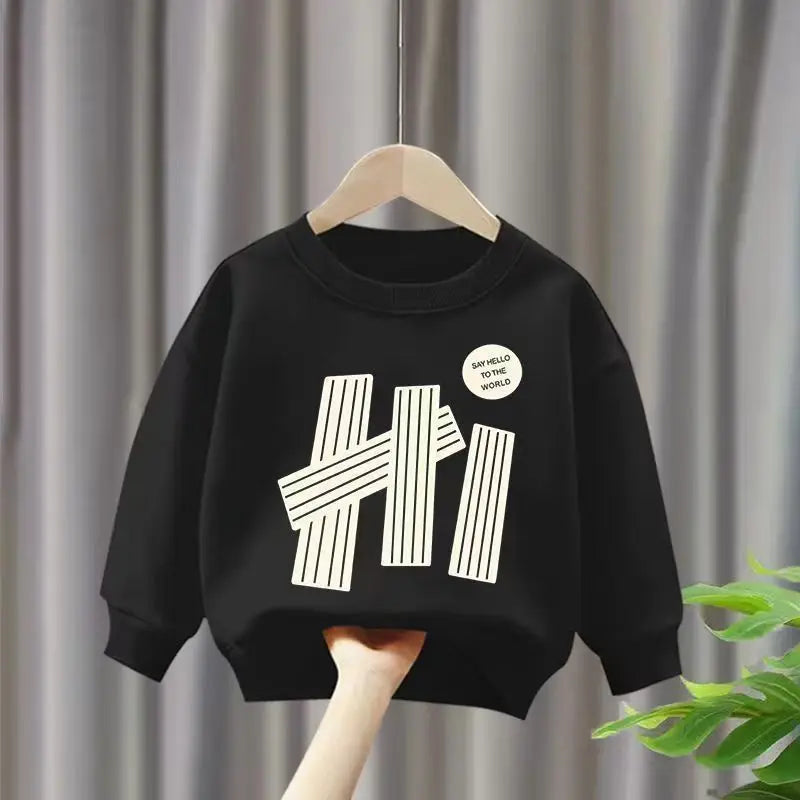 Autumn Children Boy Clothes Set Kid Girls Letter Printed Sweatshirts Pullover Top And Pants 2pcs Suit Baby Fashion Tracksuits