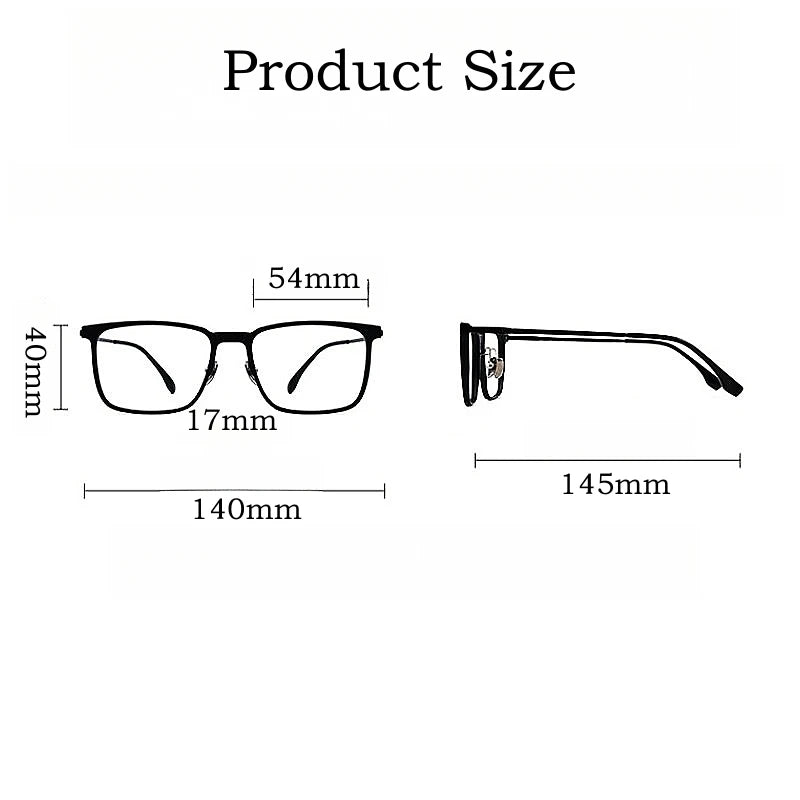 YIMARUILI Fashion Polarized Magnetic Clip On Glasses TR90 Pure Titanium Retro Square Optical Prescription Eyeglasses Frame Men