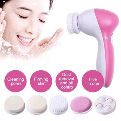 Electric Facial Cleaner 5 IN 1 Face Cleansing Brush Wash Machine Spa Skin Care Massager Blackhead Cleaning Facial Cleanser Tools