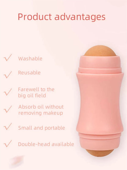 Face Oil Absorbing Roller 2 Balls Skin Care Tool Volcanic Stone Oil Absorber Washable Facial Oil Removing Care Skin Makeup Tool