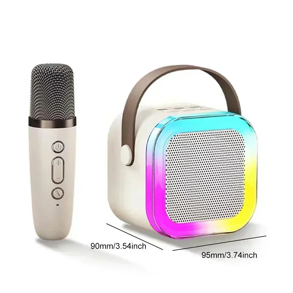 Bluetooth K12 Karaoke Machine Portable 5.3 PA Speaker System with 1-2 Wireless Microphones Home Family Singing Children's Gifts