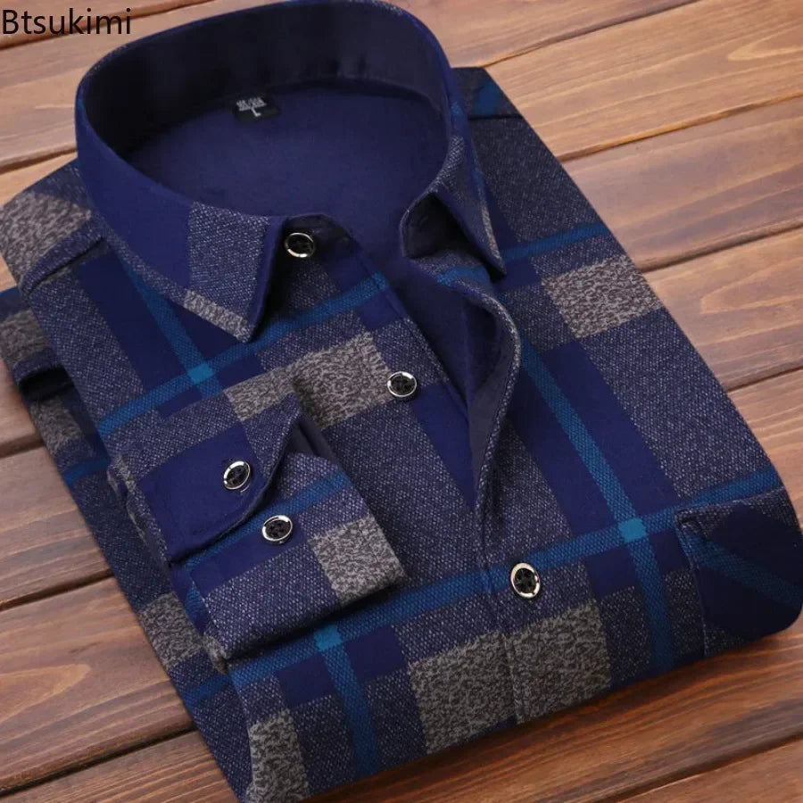 Winter Warm Long Sleeve Plaid Shirts