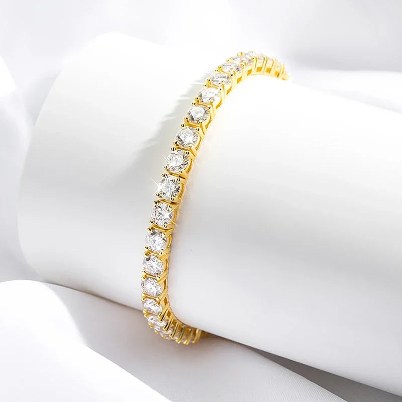 18k Gold Plated Moissanite Tennis Bracelet