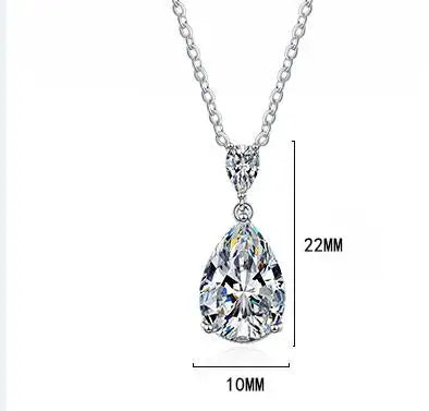 Real D Color 5ct Big Moissanite Necklace For Women Gift S925 Sterling Silver Water Drop Pendant Necklace Fine Jewelry