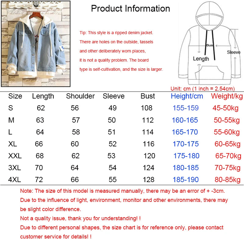 Hot Men Jeans Jacket Gojo Satoru Print Casual Women Patchwork Denim Jacket