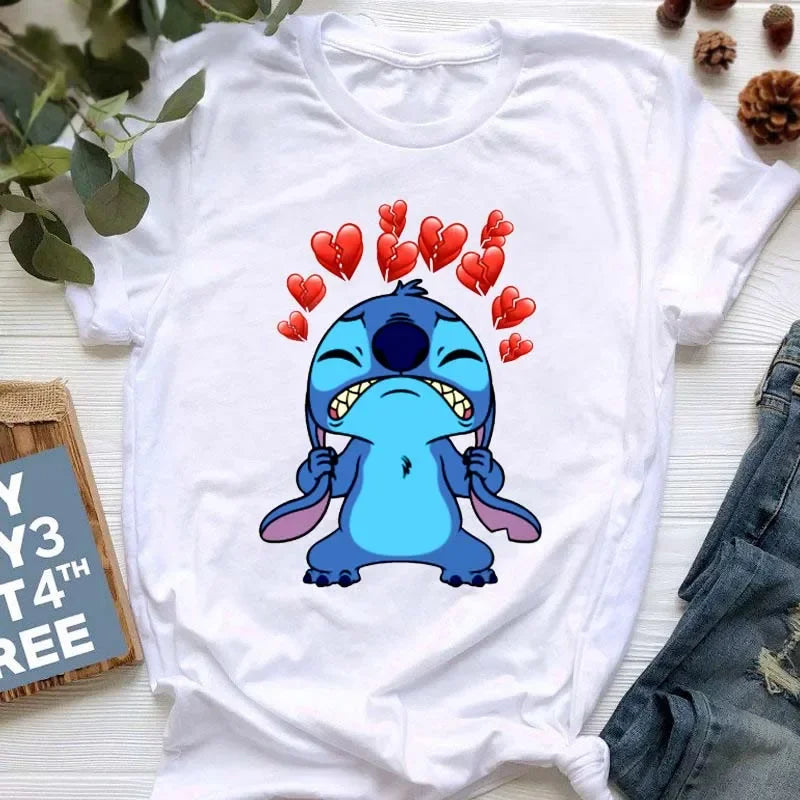 stitch T Shirt Women Summer Tops Cartoon