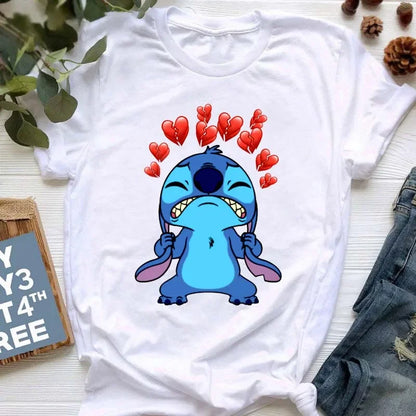 stitch T Shirt Women Summer Tops Cartoon