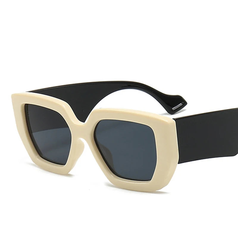 Square Big Frame Sunglasses Men Women Fashion Oversized Wide Leg Sunglasses Luxury White Black Black Shades Glasses UV400