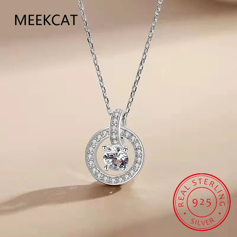 5CT AAA Zircon Necklace 14K Gold Plated 925 Sterling Silver Necklace Brilliant VVS Lab Diamond Necklace for Women Gift