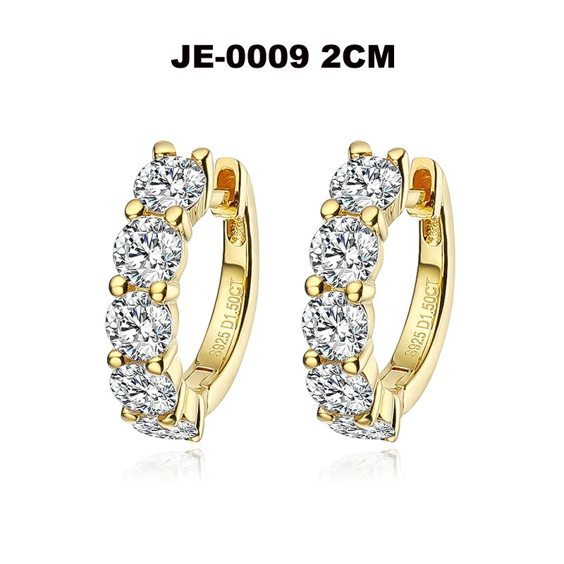 18k 3cttw Moissanite Hoop Earring