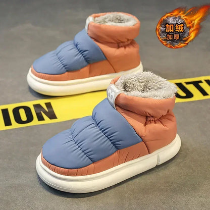 Winter Snow Boots Men Women 2025 New Lovers Plush Thick Comfortable Cotton Shoes Waterproof Anti Slip Outdoor Casual Shoes Flats