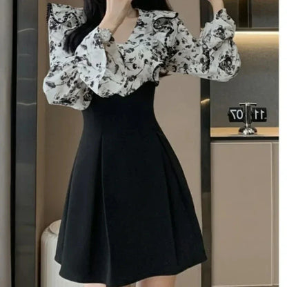 New In Woman Long Sleeve Dress Spring Autumn Dresses for Women Floral Curvy Fashion Summer 2025 Full Korean Style Loose Clothes