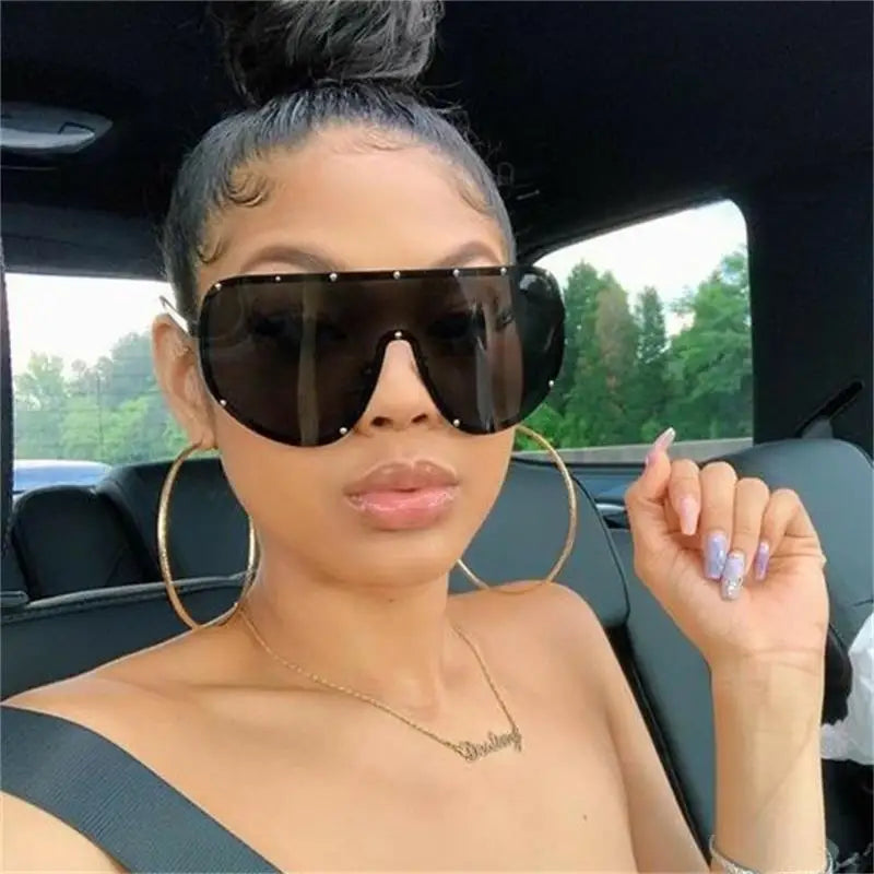 New Steampunk Oversized Sunglasses for Women Trends Punk Y2k Sun Glasses Men 2000'S Brand Designer Eyewear UV400 De Sol Oculos