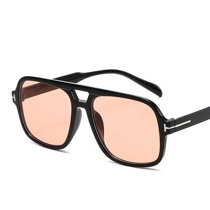 Woman Pilot Sunglasses Black The New Brand Oversized Driving Sun Glasses Male Retro Big Frame Double Bridge Driving Glasses Shad