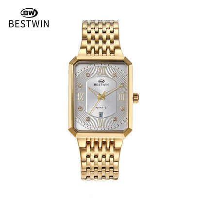 Square Men Gold Wrist Watches 2024 Rose Gold Stainless Steel Men Watches for Male Clock Date Relogio Masculino Luxury Brand Top