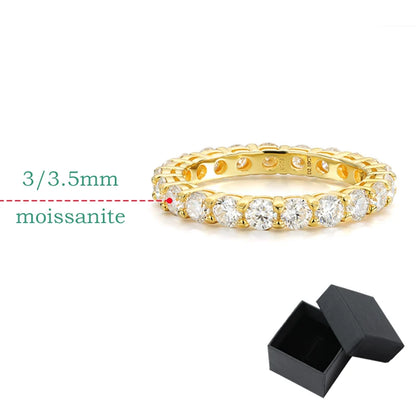 18k Gold Plated 3/3.5mm All Moissanite Diamond Rings