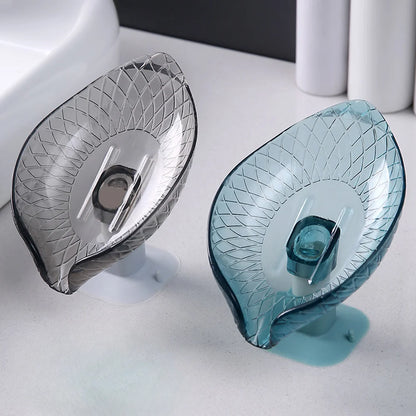 1/2pcs Drain Soap Holder Leaf Shape Soap Box Suction Cup Tray Drying Rack for Shower Sponge Container Kitchen Bathroom