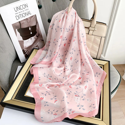 2023 New 70x70cm Women Multifunction Polyester Silk Head Scarf Retro Florals Prints Casual Small Square Wraps Scarves Shawls