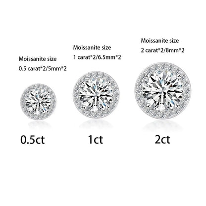 Moissanite Round Earrings Engagement Wedding Gift