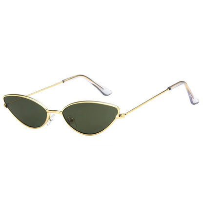 Sexy Small Frame Cat Eye Women's Sunglasses 2024 New Trendy Metal Sun Glasses Female Retro Shades Ladies Alloy Fashion Eyewear