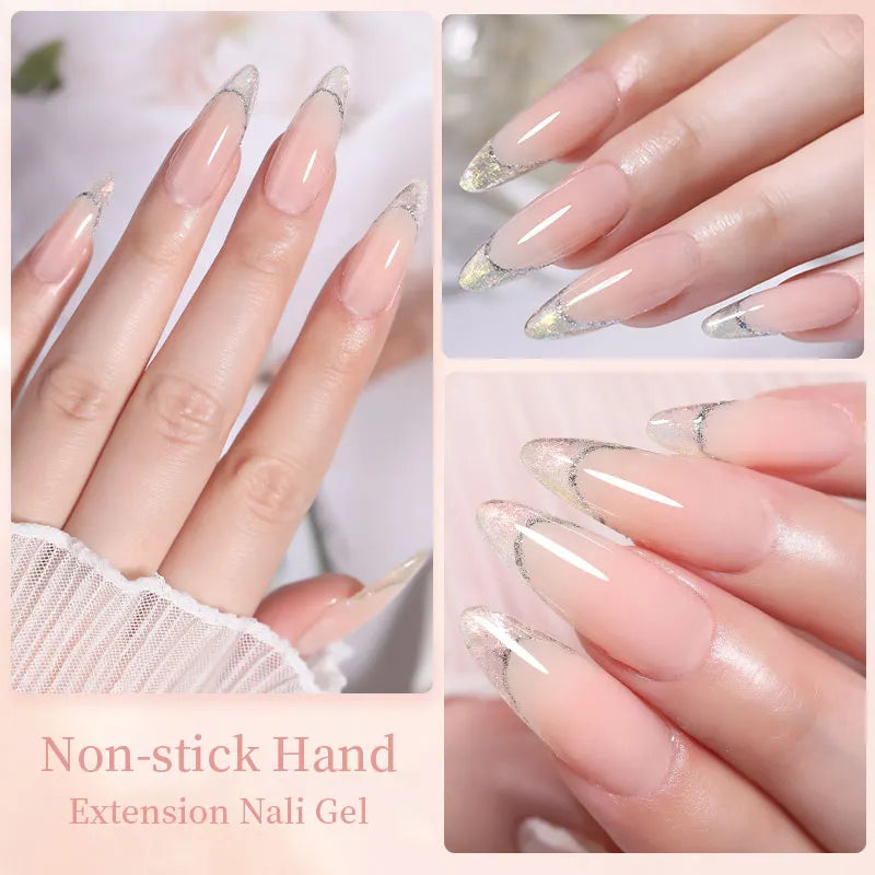 LILYCUTE 8ML Clear White Pink Non Stick Hand Solid Extension Gel Nail Polish