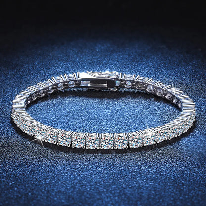 3mm 4mm MoissaniteTennis Bracelets for Women 925 Sterling Silver Full Diamond with White Gold Plated Wedding Fine Jewelry