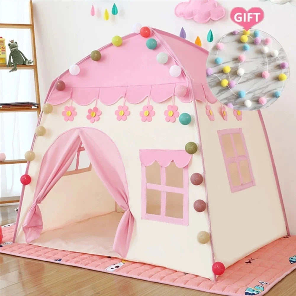 Kids Tent Pink Blue Kids Play House Children Indoor Outdoor Toy House Portable Baby Play House Children Tent Teepee Tent Enfant