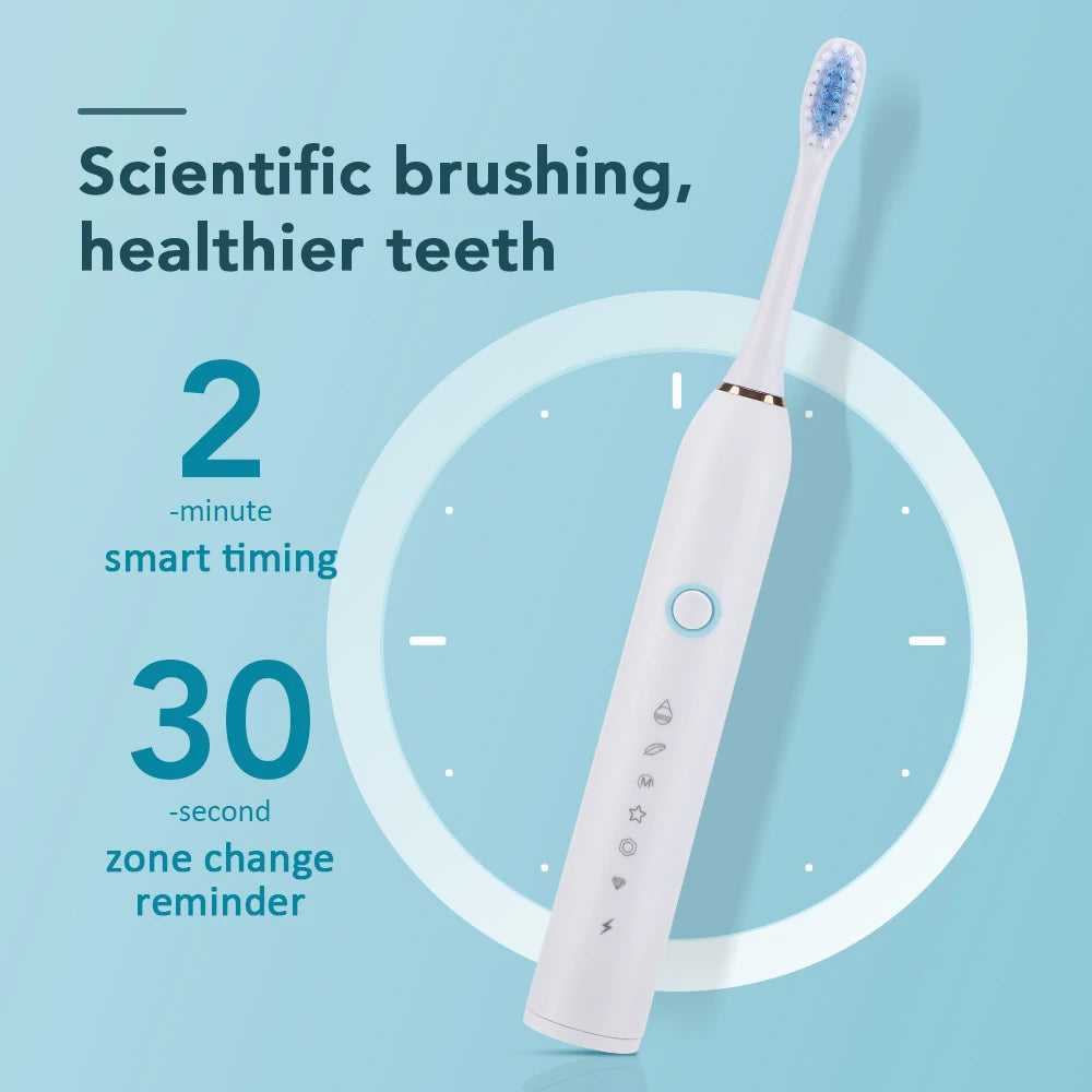 6 Modes Electric Toothbrush Rechargeable