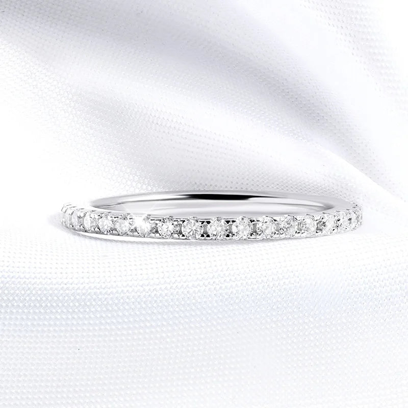 18k Plated 0.57ct Full Eternity Moissanite Ring