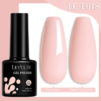 LILYCUTE 8ML Clear White Pink Non Stick Hand Solid Extension Gel Nail Polish