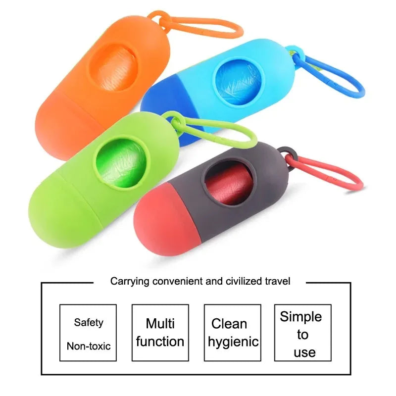 Dog Poop Bag Pet Waste Dispenser Garbage Carrier Hangingable Portable Holder Poo Bags Dispensers Pet Cleaning Supplies