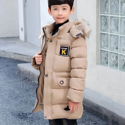 New 2024 Kid Winter Jacket A Boy Park 12 Children's Clothing 13 Baby 14 Outerwear 15 Coats 9 Thick Cotton Thickening -30 Degrees