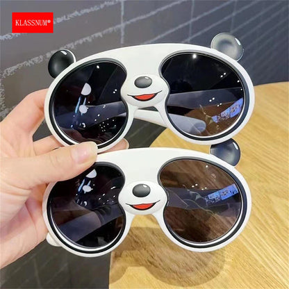 KLASSNUM Kids Boys Girls Funny Panda Sunglasses Cute Cartoon Children's Sun Glasses Silicone Frame Outdoor UV400 Shades New In