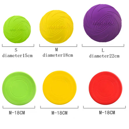 Dog Toy Flying Disc Silicone Material Sturdy Resistant Bite Mark Repairable Pet Outdoor Training Entertainment Throwing Type Toy