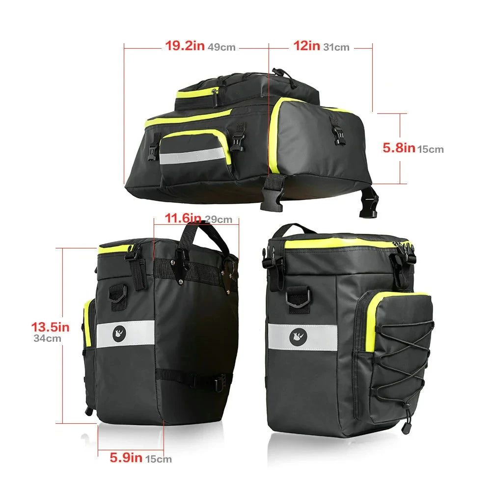 Rhinowalk Bicycle Pannier Multi-functional Waterproof Backpack Bag Bike Trunk Bag Cycling Saddle transport bag Backshelf Pack