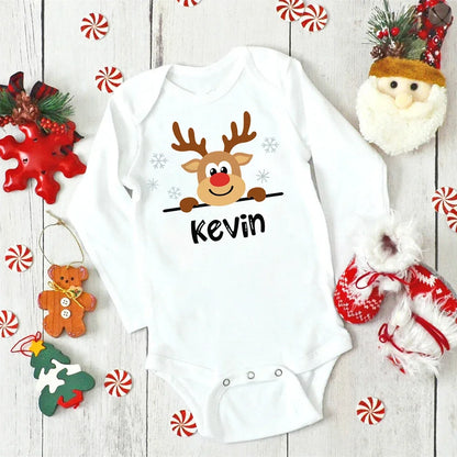 Custom Name Baby Christmas Bodysuits Outfits